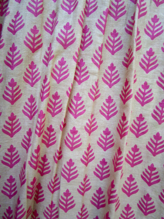 indian screen print blouse with blue paisley motifs and long sleeves