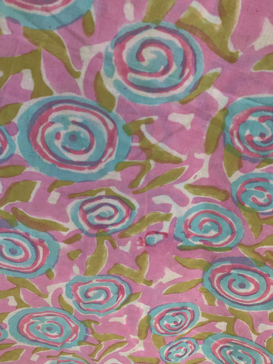 summer cotton pink blue floral hand block printed women's maxi skirts