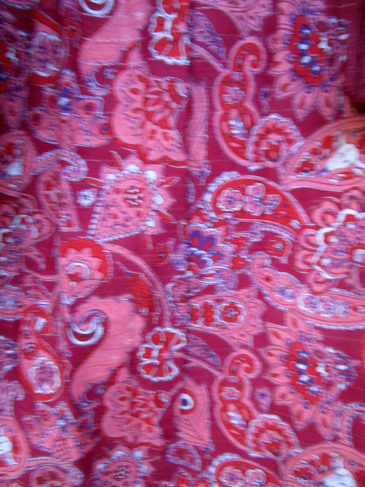 pretty red indian print womens blouse with tassels