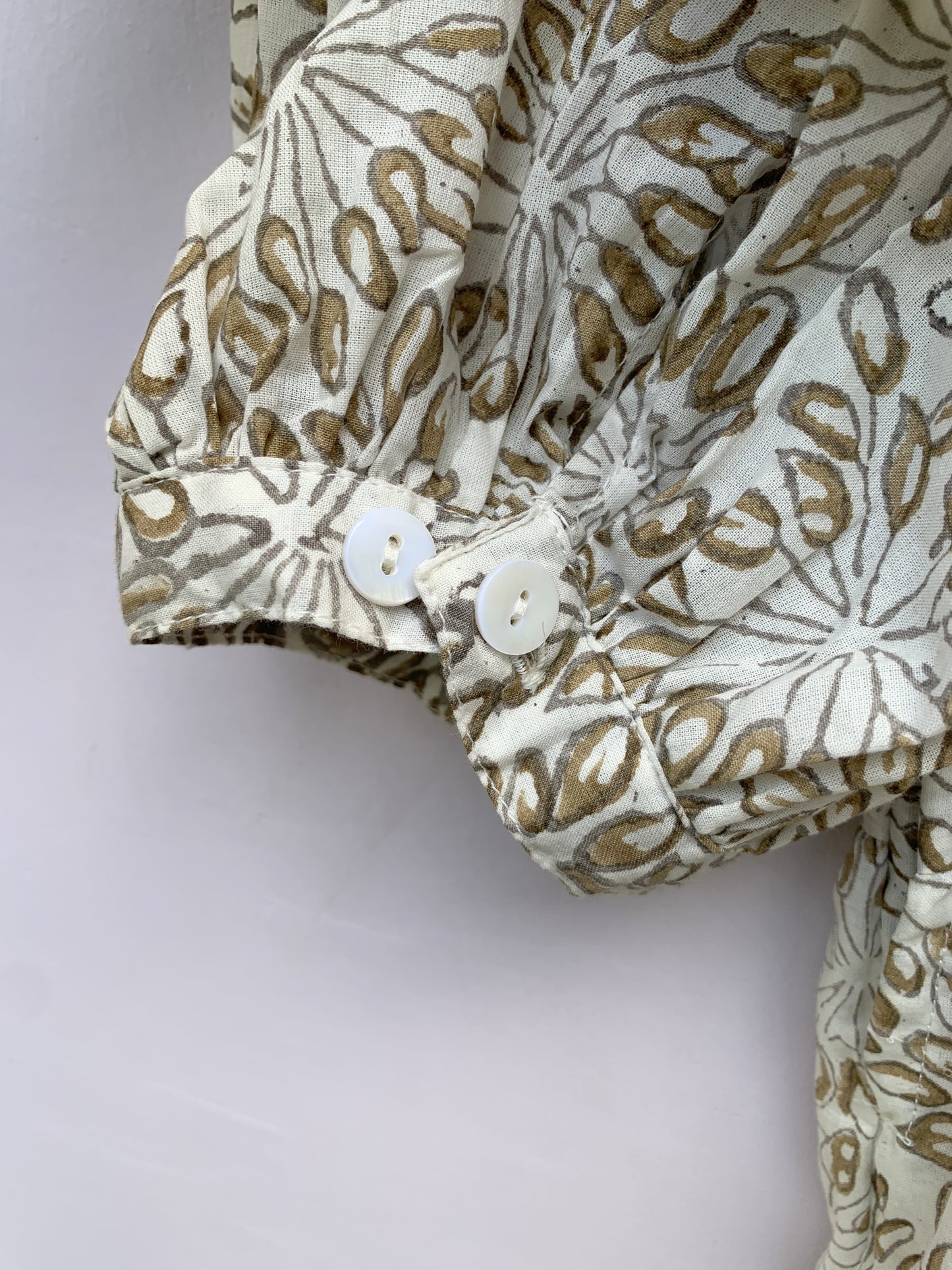white and brown floral printed mini dress for women