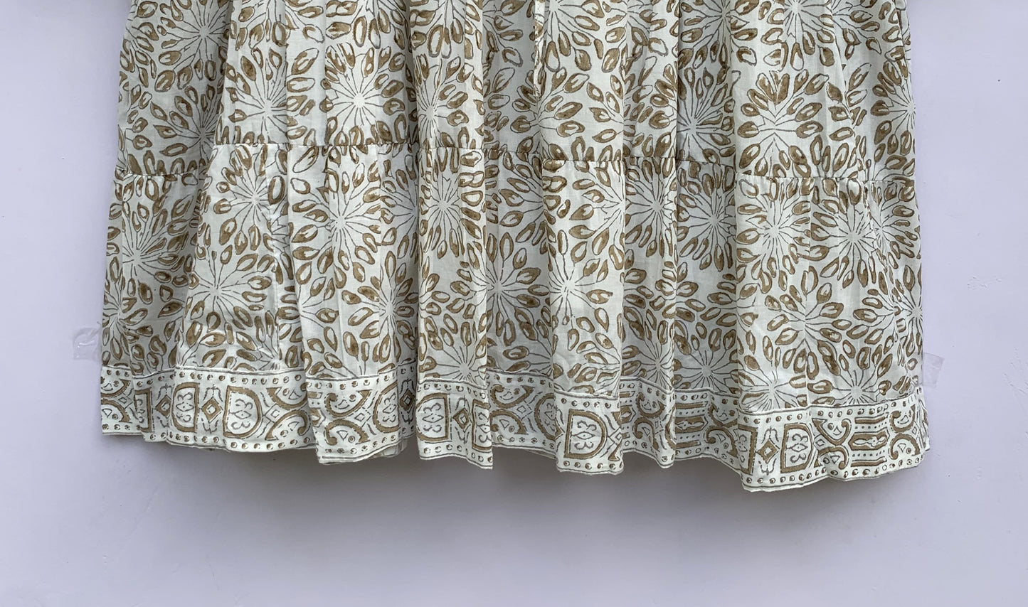 white and brown floral printed mini dress for women