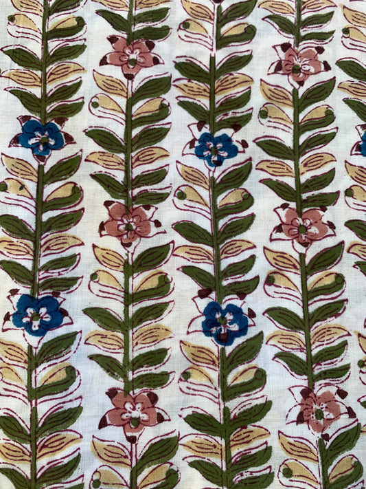 multicoloured leaf print cotton mini dress with balloon sleeves