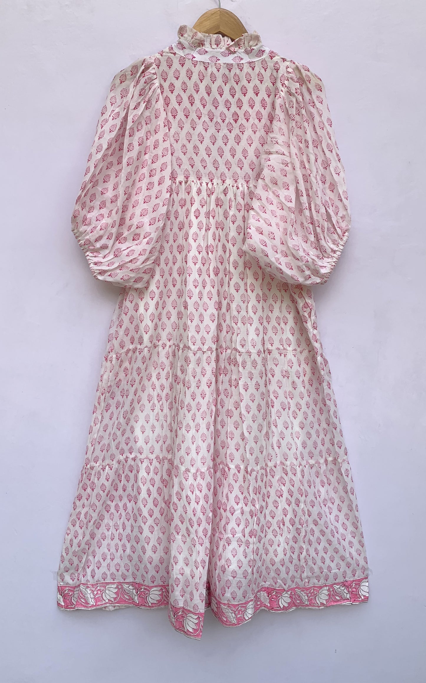 pink floral pattern printed women's maxi dress