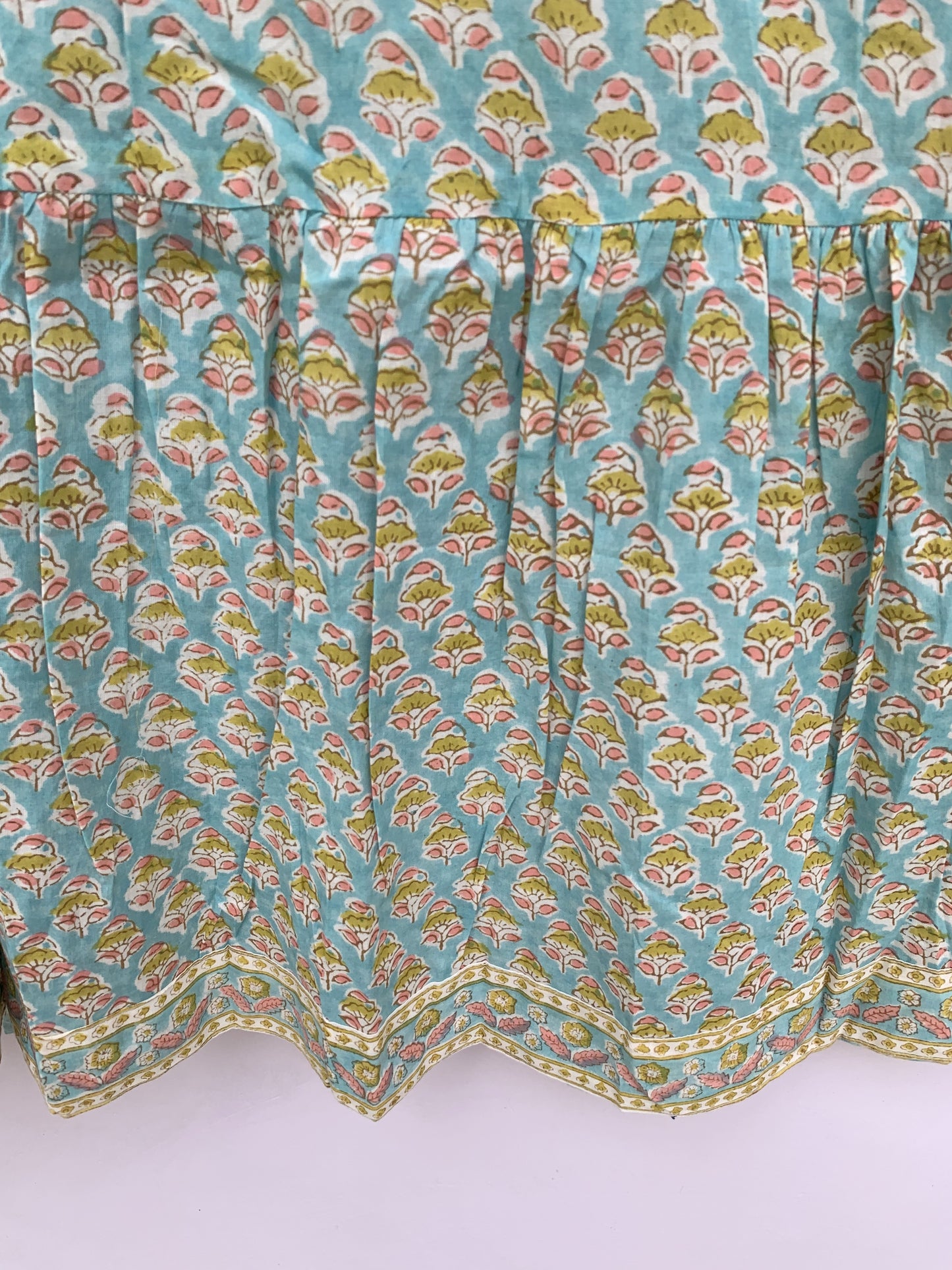 bohemian green yellow floral hand block printed women's maxi dress