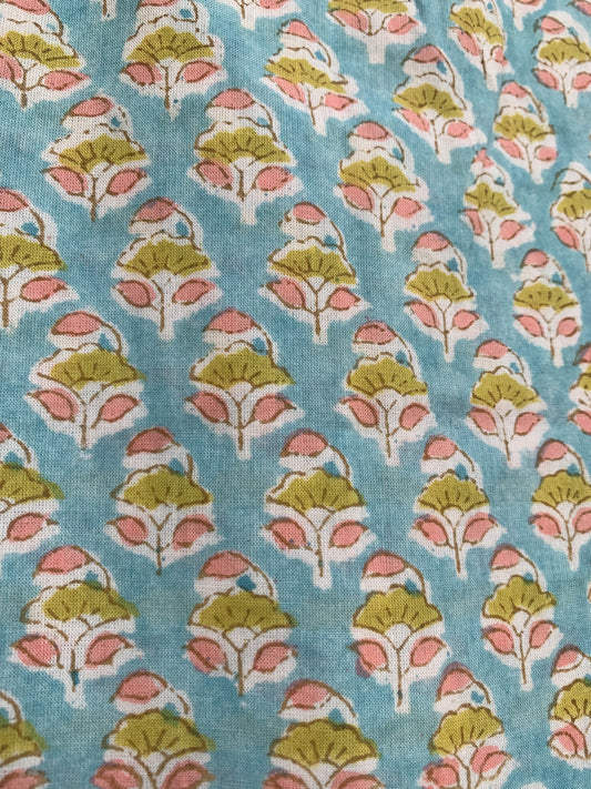 bohemian green yellow floral hand block printed women's maxi dress