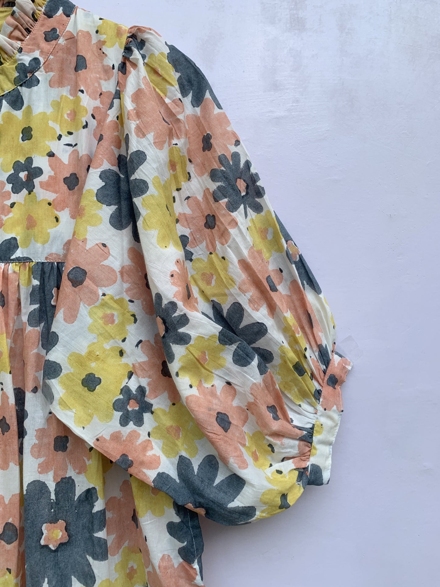 red-blue flower printed women's maxi dress