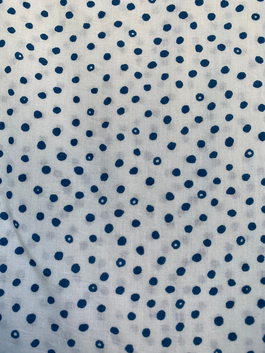 white and blue dotted maxi dress with belt