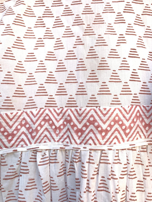 white geometric print maxi dress with tassels and long sleeves