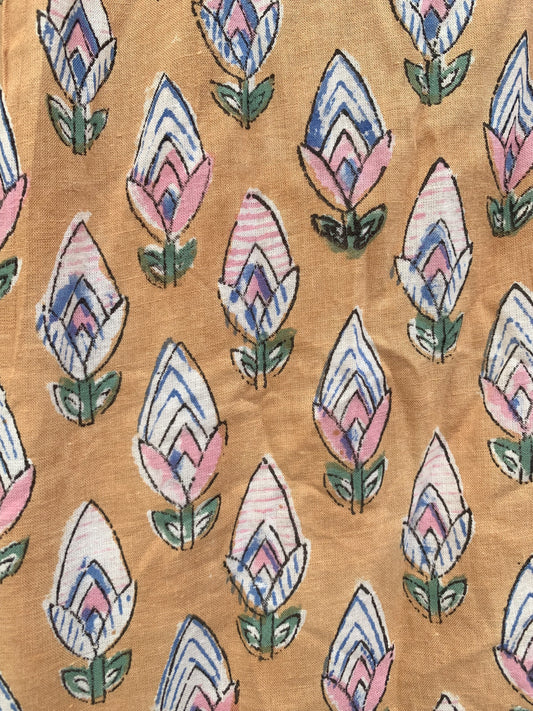 orange womens sleeveless mini dress with pink tassels