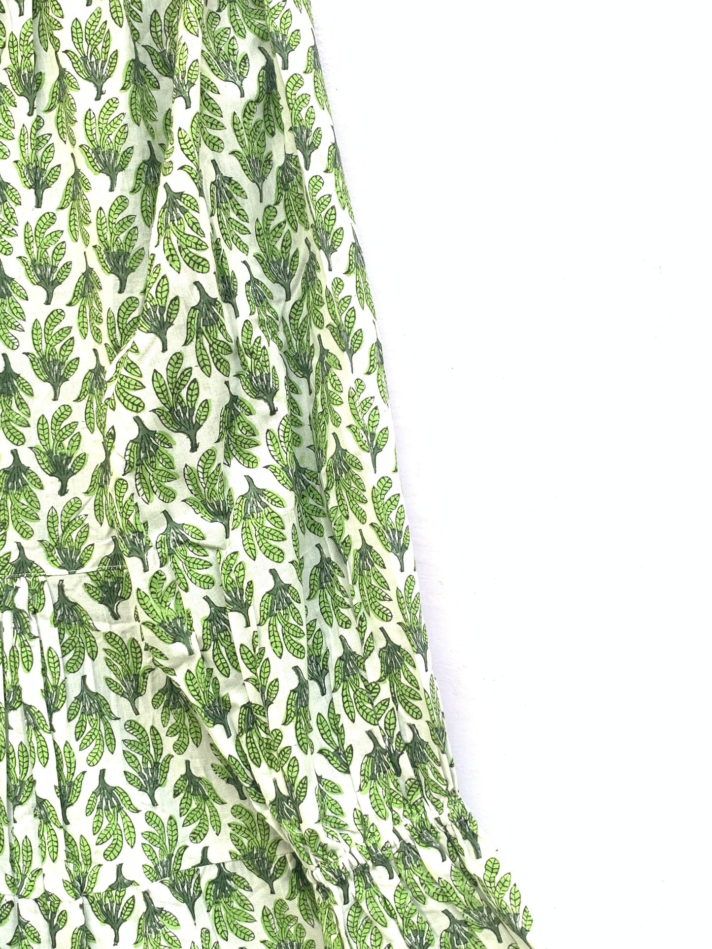 cotton summer green and white womens mini dress with tassels