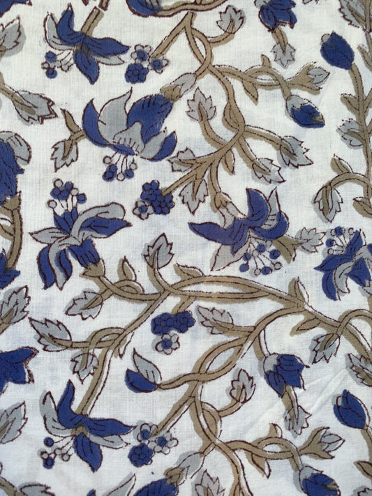 blue-gray jungle printed women's long maxi dress