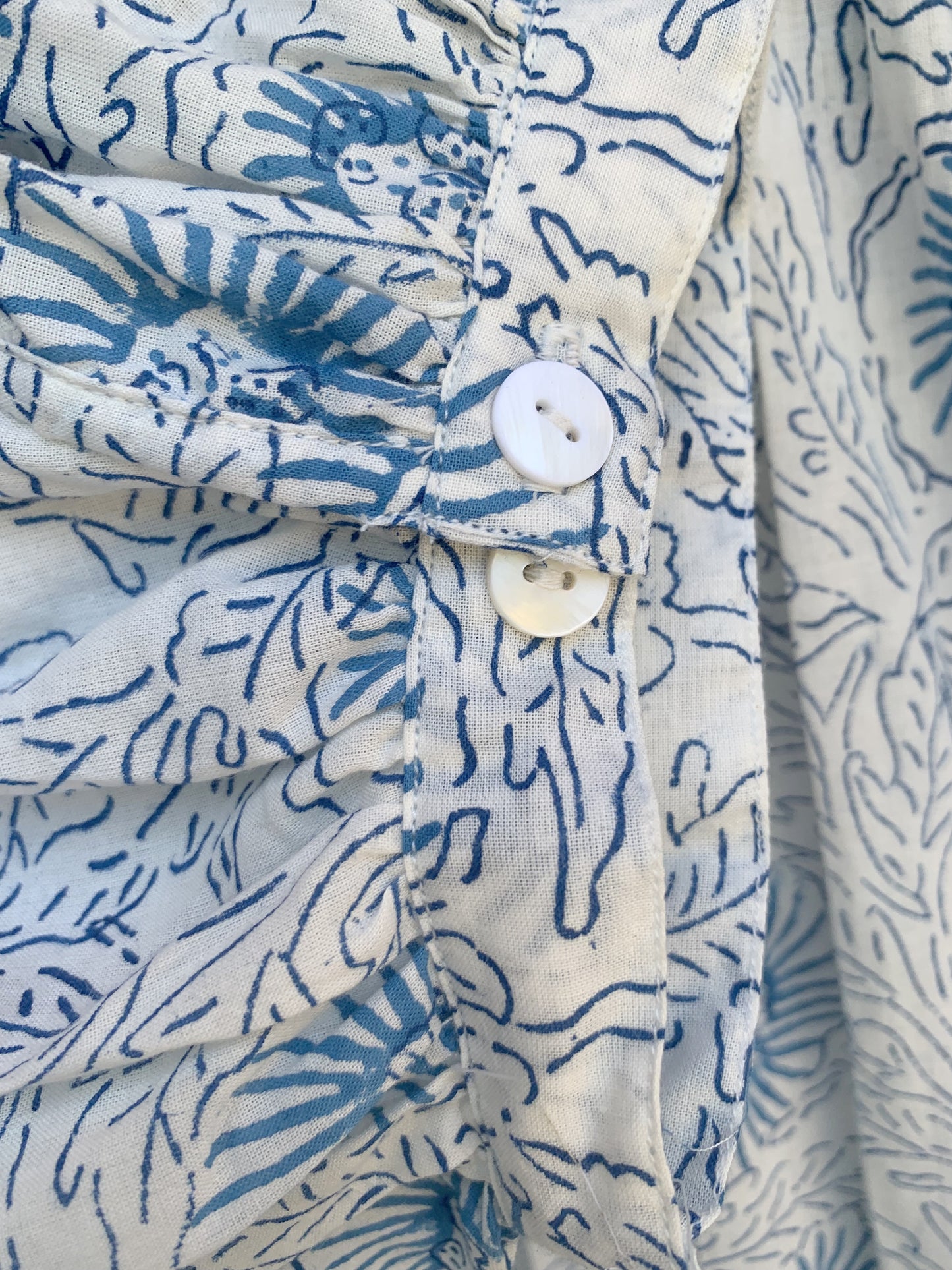 stylish blue-white floral printed women's maxi dress