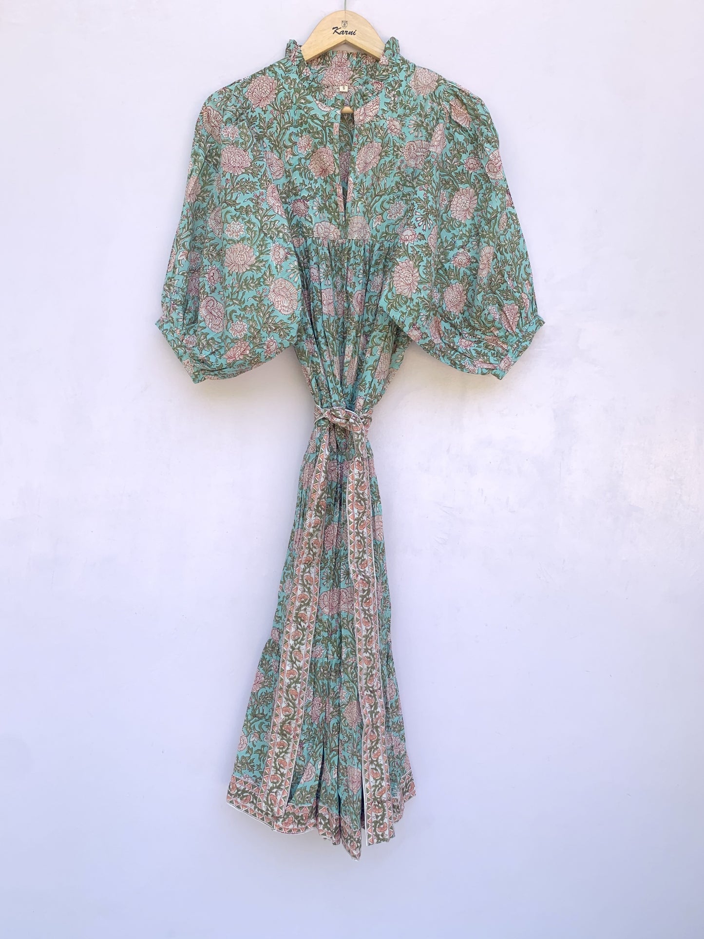 green-pink floral beach wear women's maxi dress