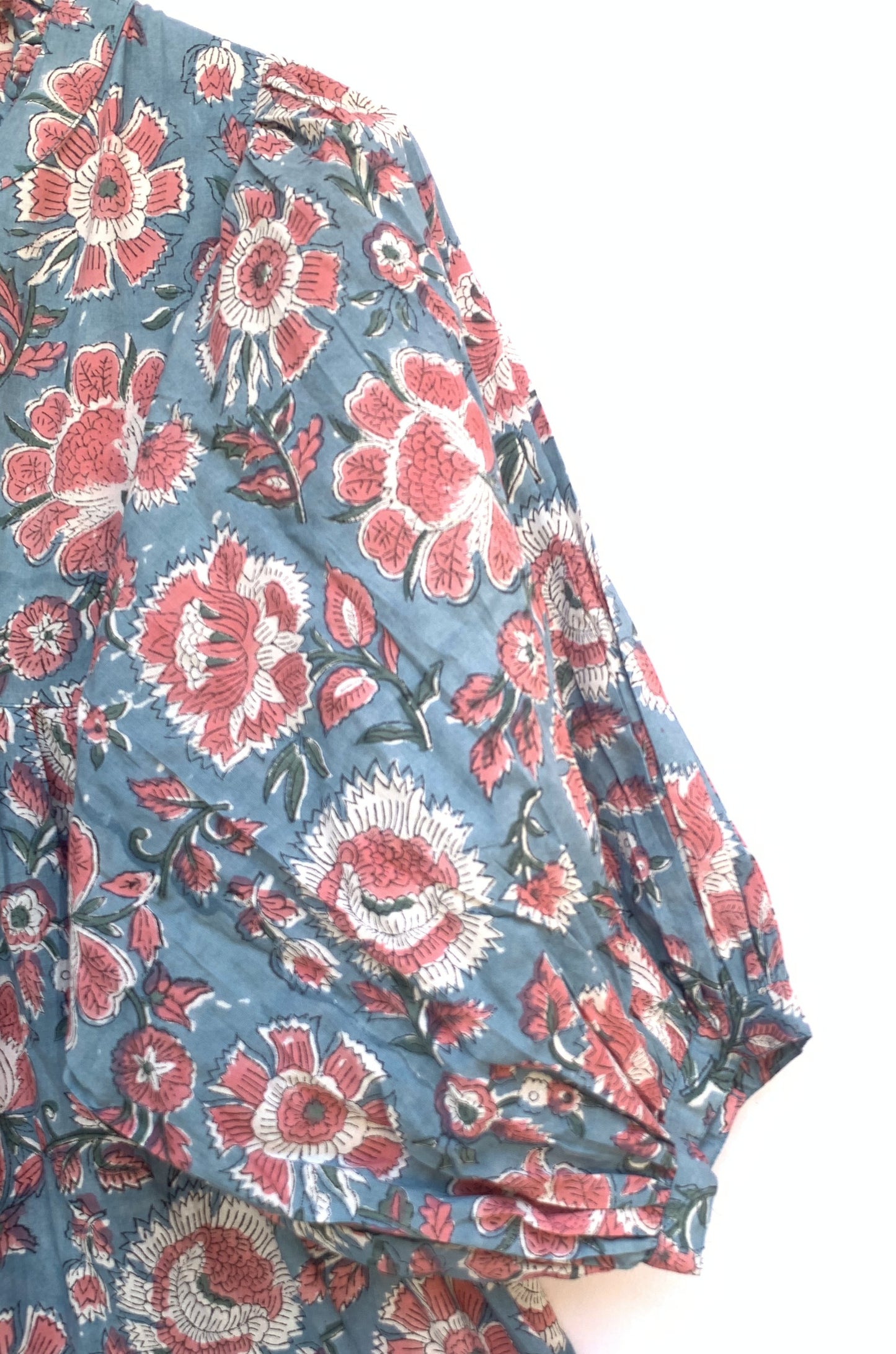 blue-red floral popular bock printed women's maxi dress