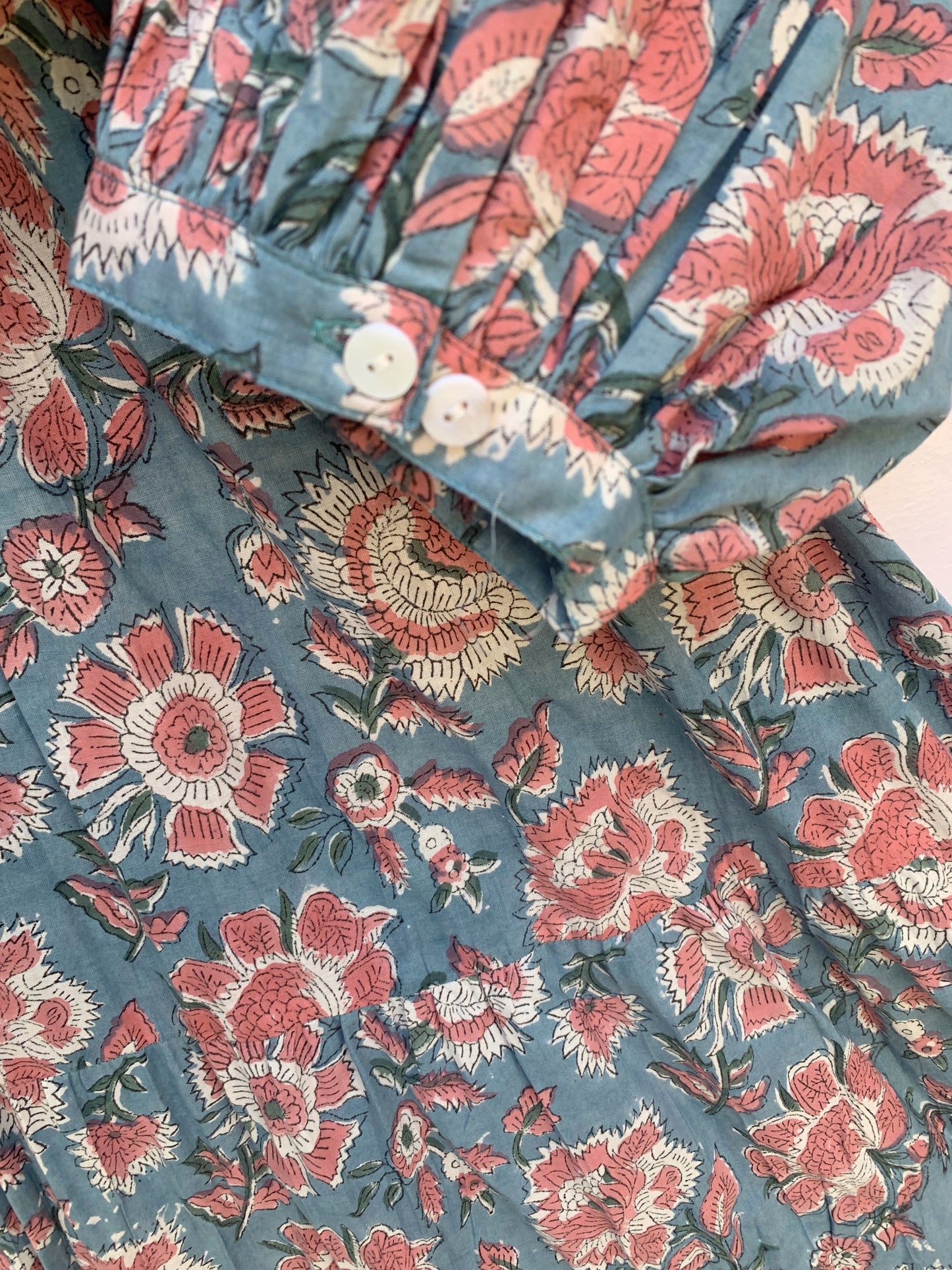 blue-red floral popular bock printed women's maxi dress