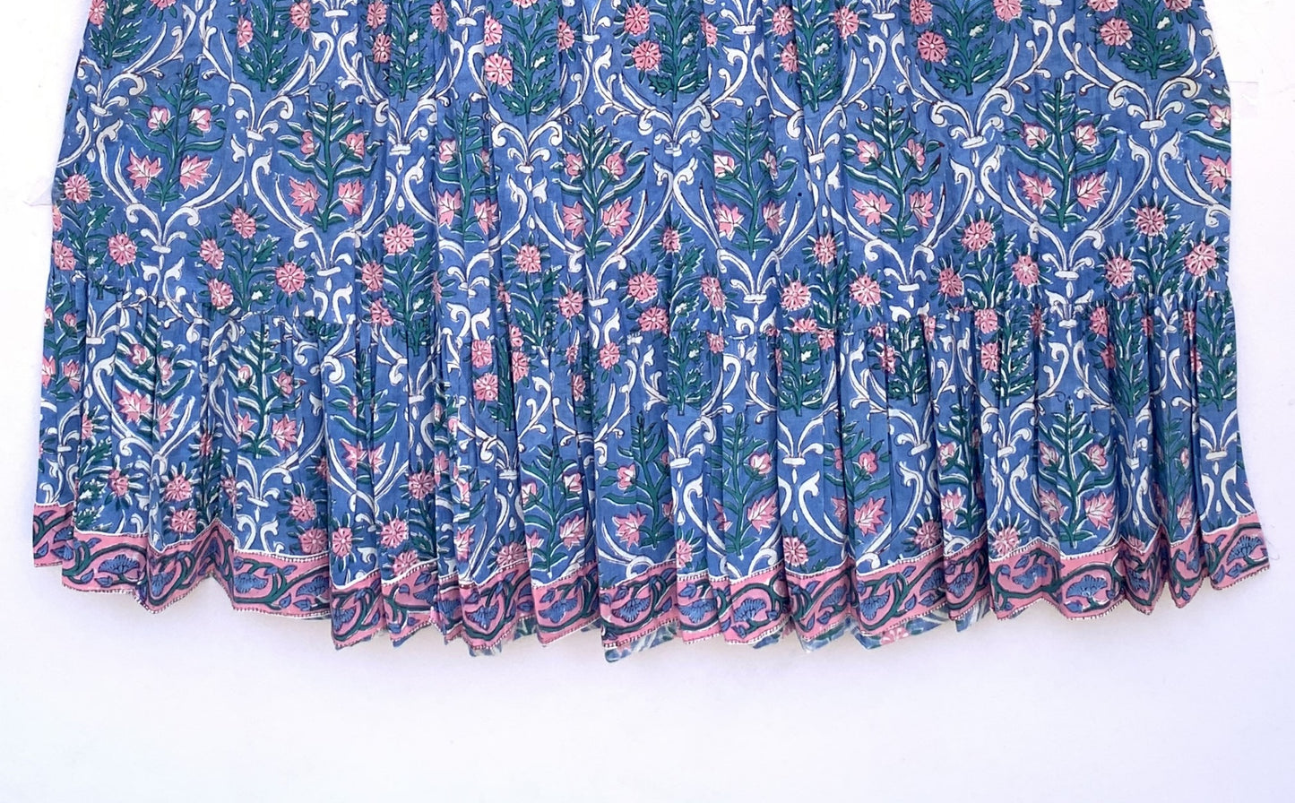 blue-pink floral branded women's maxi dress