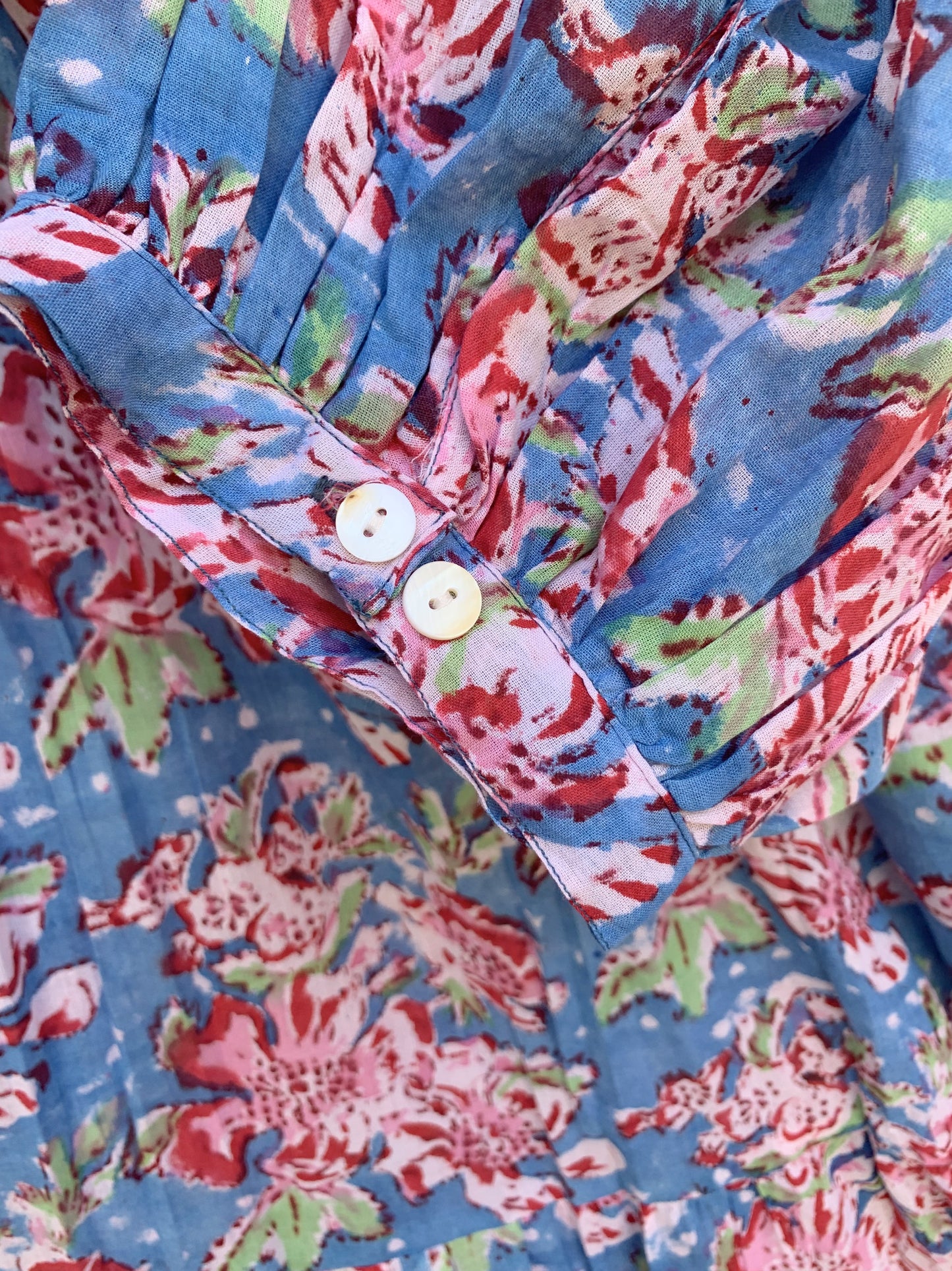green-red floral printed western maxi dress