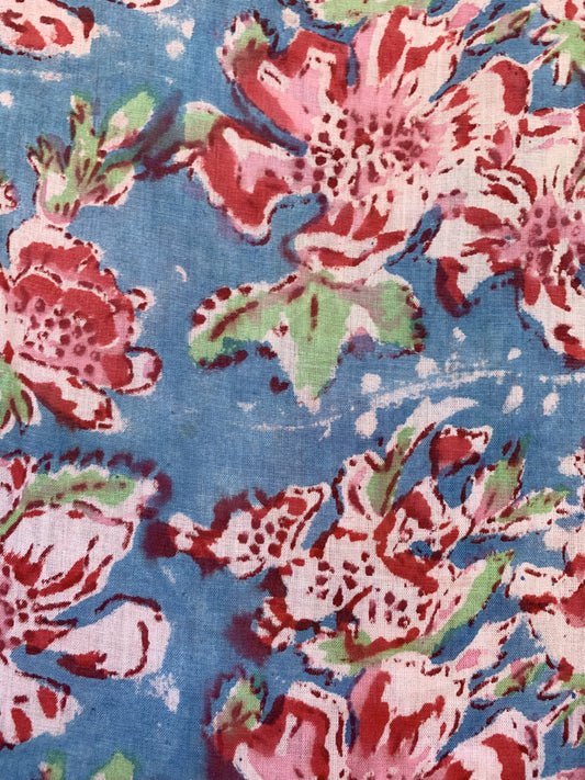 green-red floral printed western maxi dress