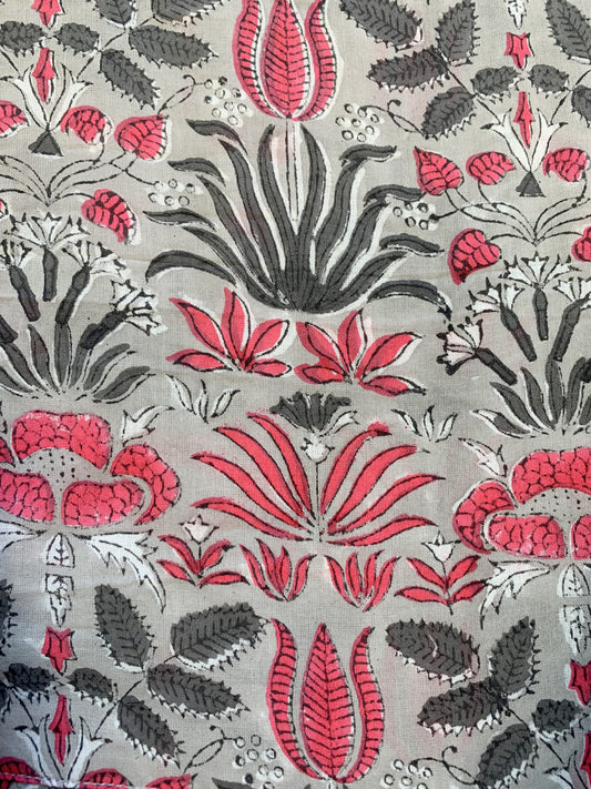 gray-red floral customized pattern printed women's maxi dress