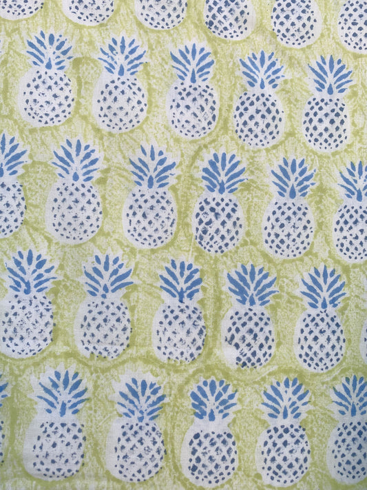 formal green-blue pineapple printed women's maxi dress