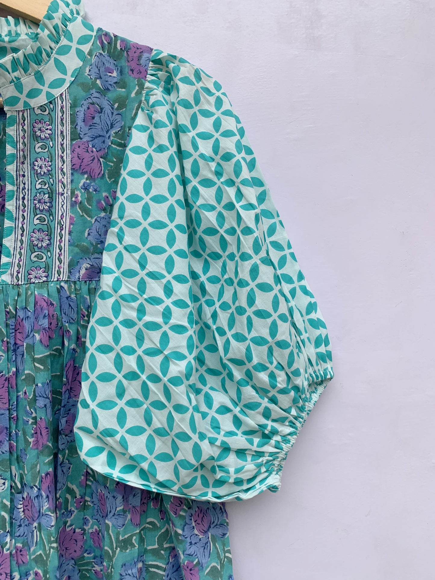 beautiful blue womens cotton floral mini dress