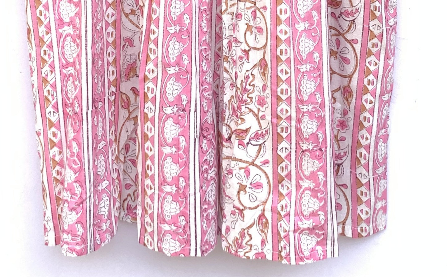 pretty pink floral striped mini dress with button sleeves