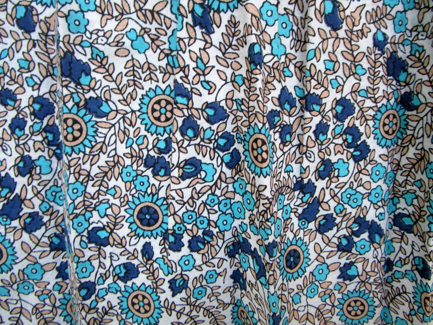 blue floral screen printed blouse for women