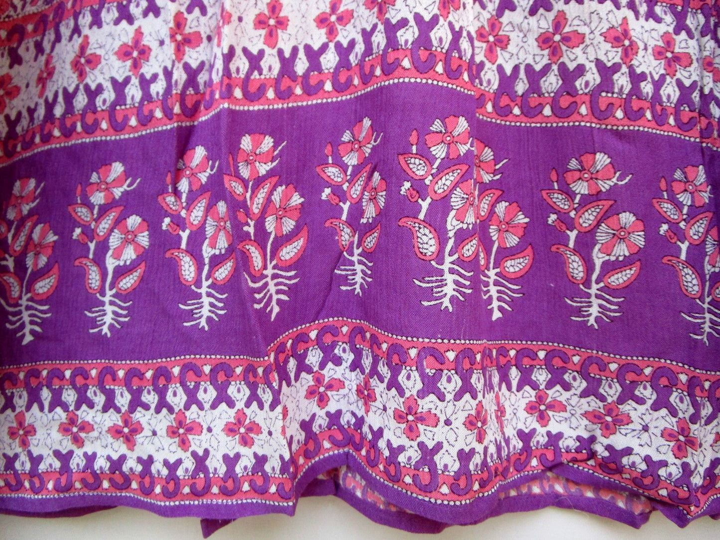 purple and pink floral blouse for women with tassels