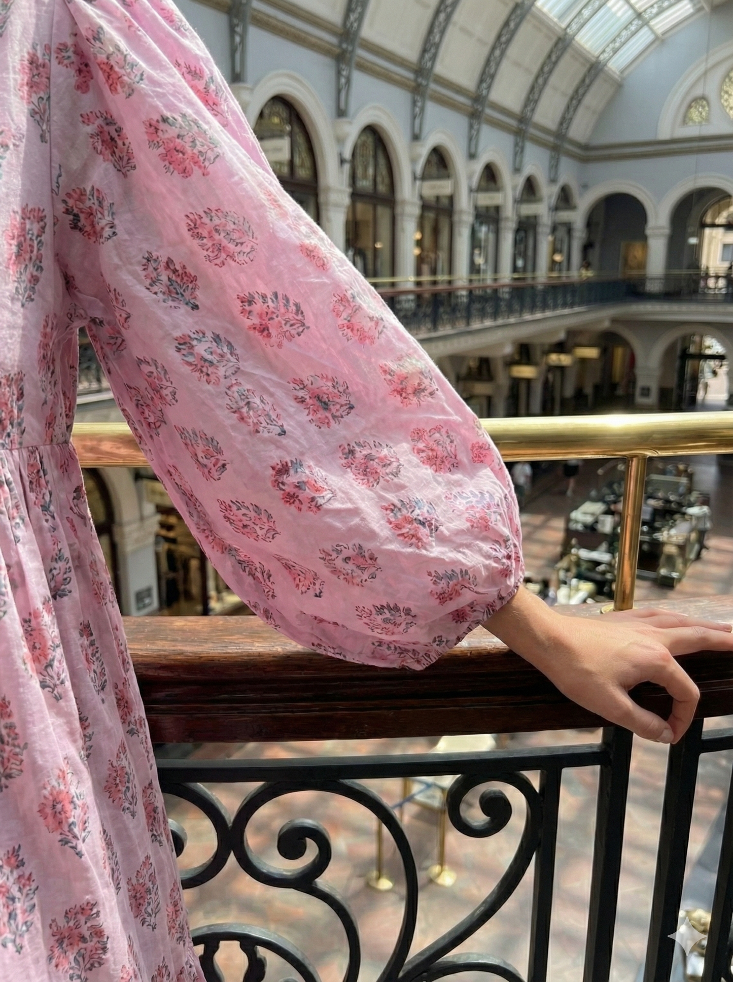 Pink Floral Hand Block Printed Cotton Maxi Dress – Indian Boho Tiered Long Dress