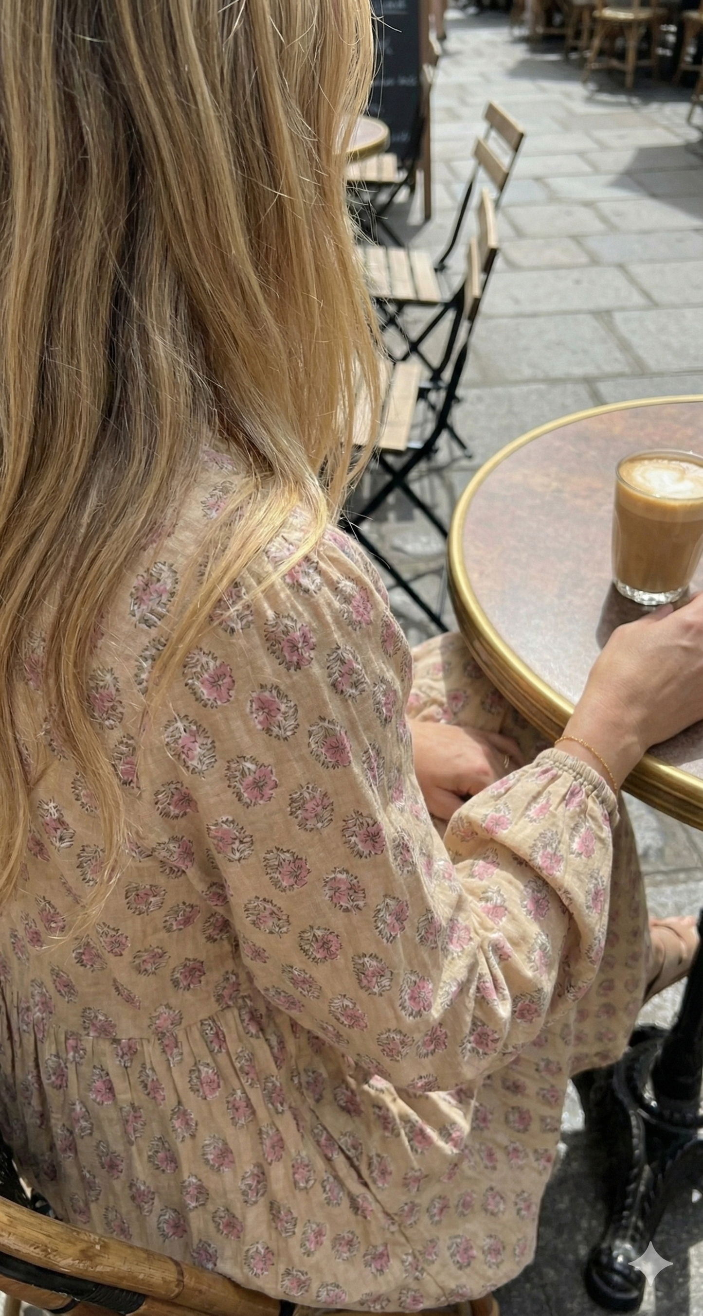 Sand Beige Pink Block Print Cotton Maxi Dress – Puff Sleeve Boho Tiered Dress