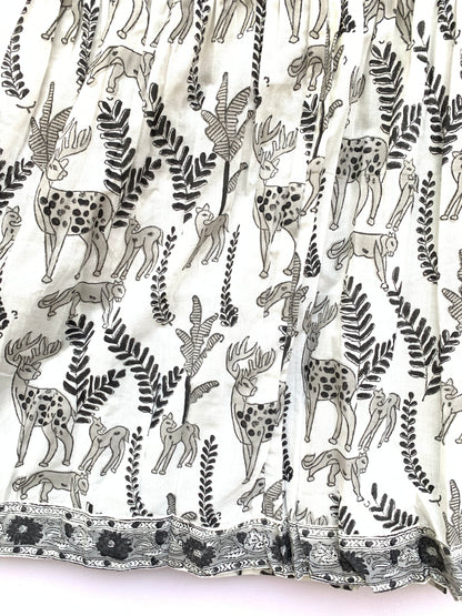 Grey Animal Print Hand Block Printed Cotton Maxi Dress – Bohemian Long Dress