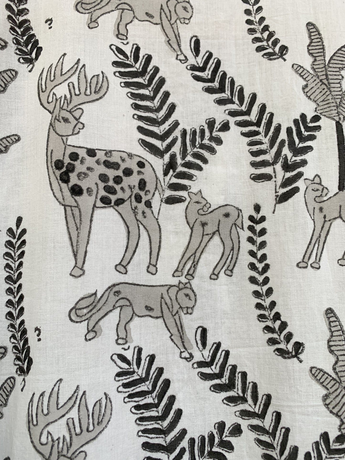 Grey Animal Print Hand Block Printed Cotton Maxi Dress – Bohemian Long Dress