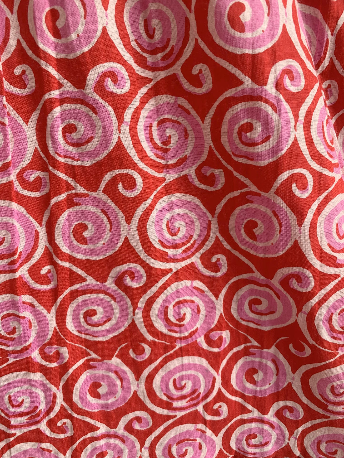 Red Printed Cotton Tiered Midi Dress – Sleeveless Boho Summer Dress