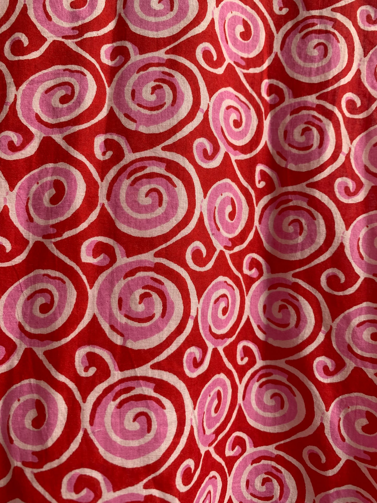 Red Printed Cotton Tiered Midi Dress – Sleeveless Boho Summer Dress