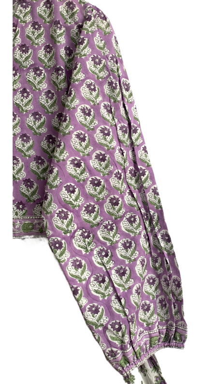 Purple Ivory Hand Block Printed Cotton Maxi Dress – Boho Indian Long Dress