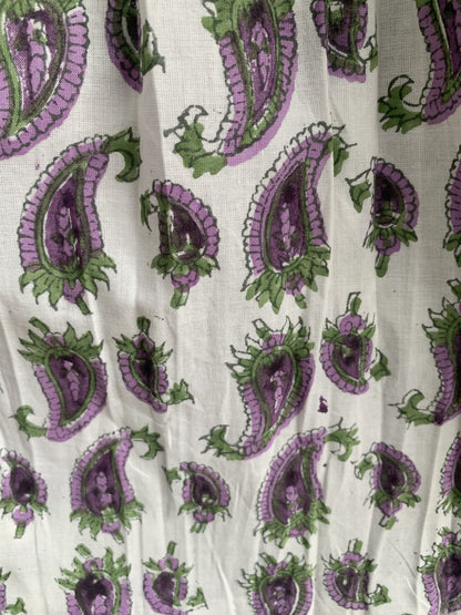Purple Ivory Hand Block Printed Cotton Maxi Dress – Boho Indian Long Dress