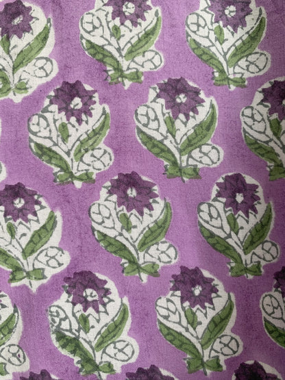 Purple Ivory Hand Block Printed Cotton Maxi Dress – Boho Indian Long Dress