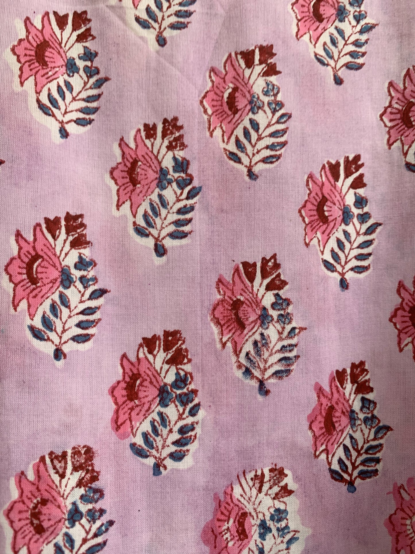 Pink Floral Hand Block Printed Cotton Maxi Dress – Indian Boho Tiered Long Dress