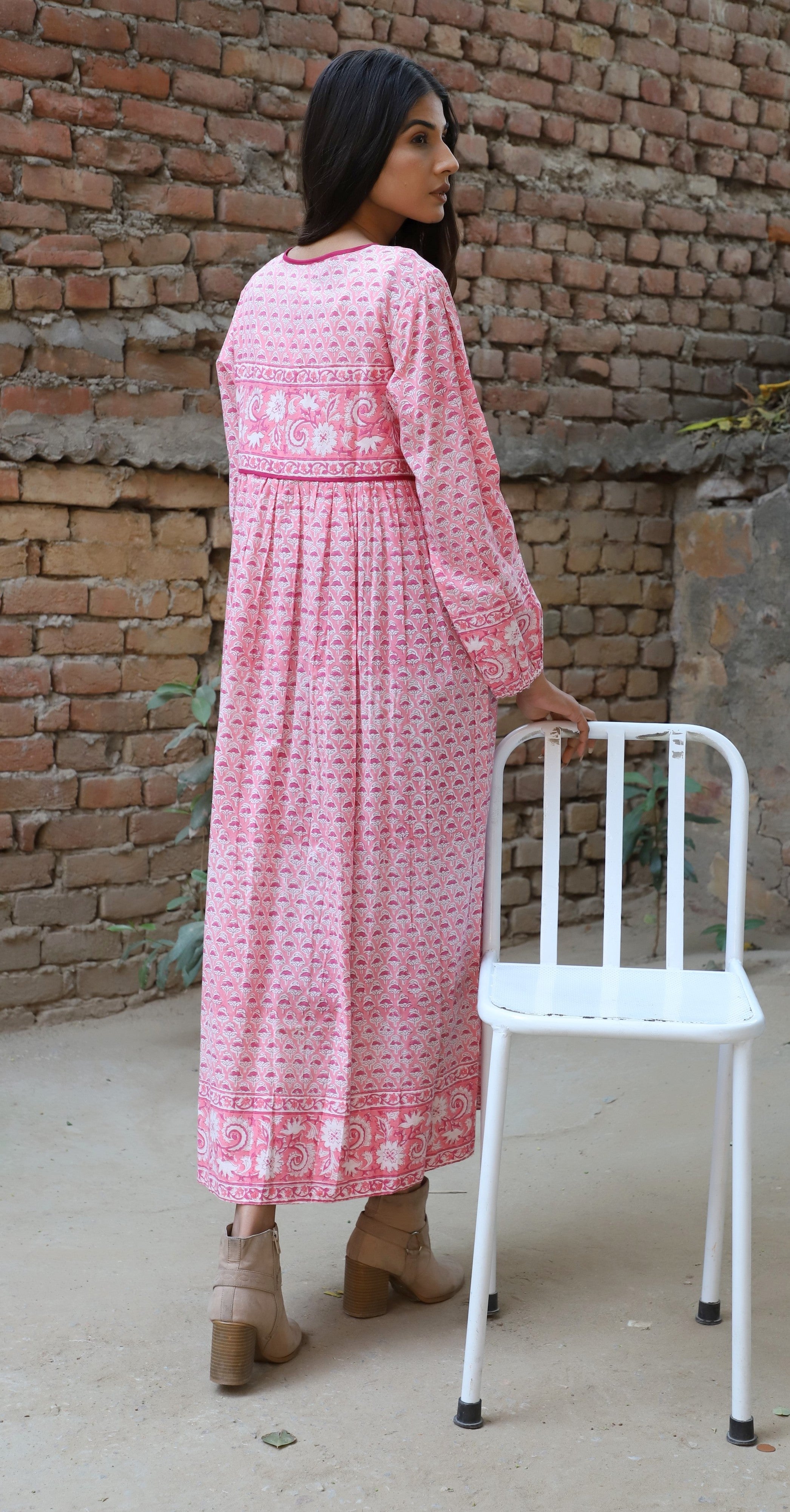 Maxi Dress cotton printed long womens wear spring summer style