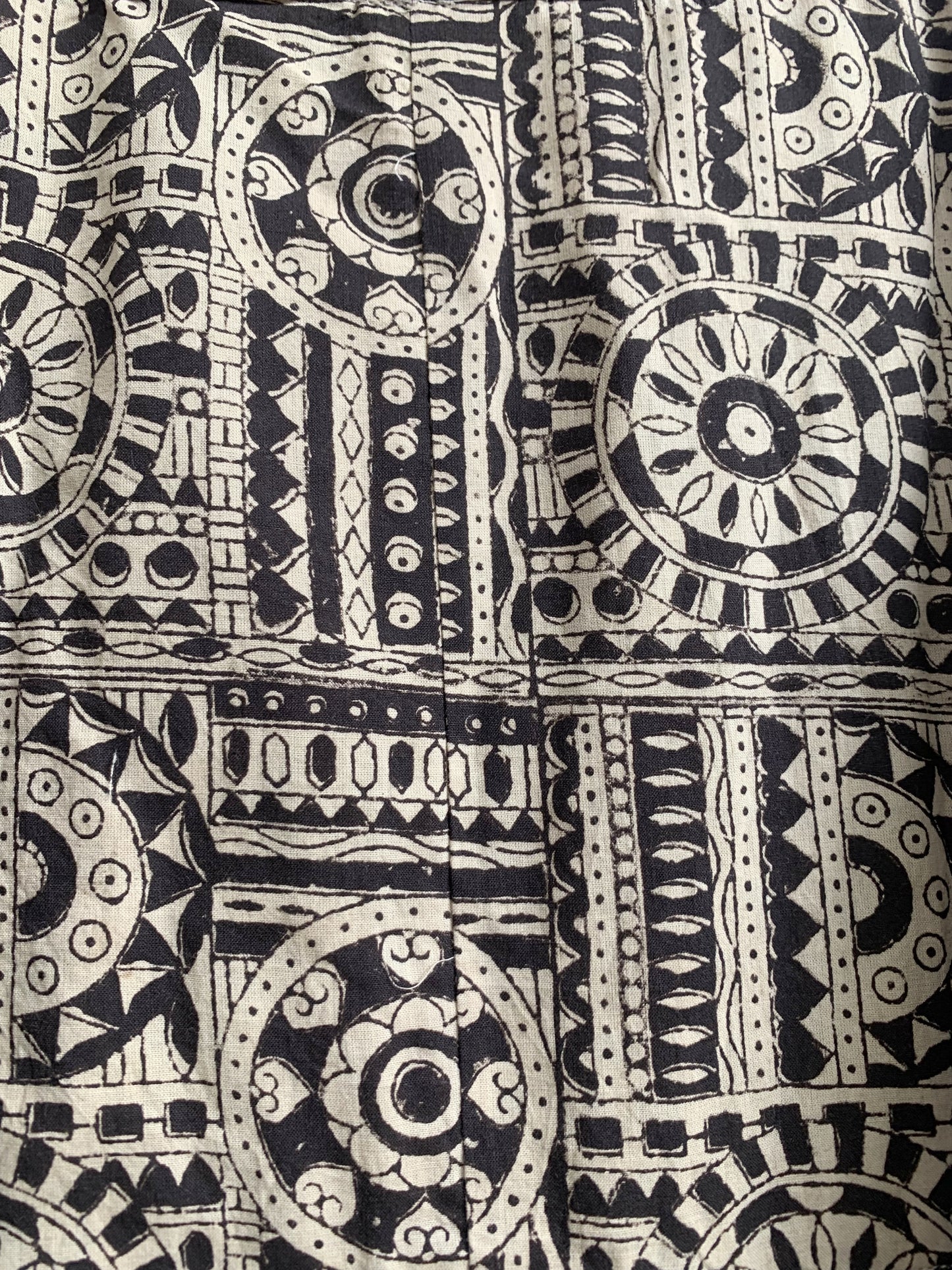 Black Beige Geometric Hand Block Printed Cotton Maxi Dress – Boho Tiered Indian Long Dress