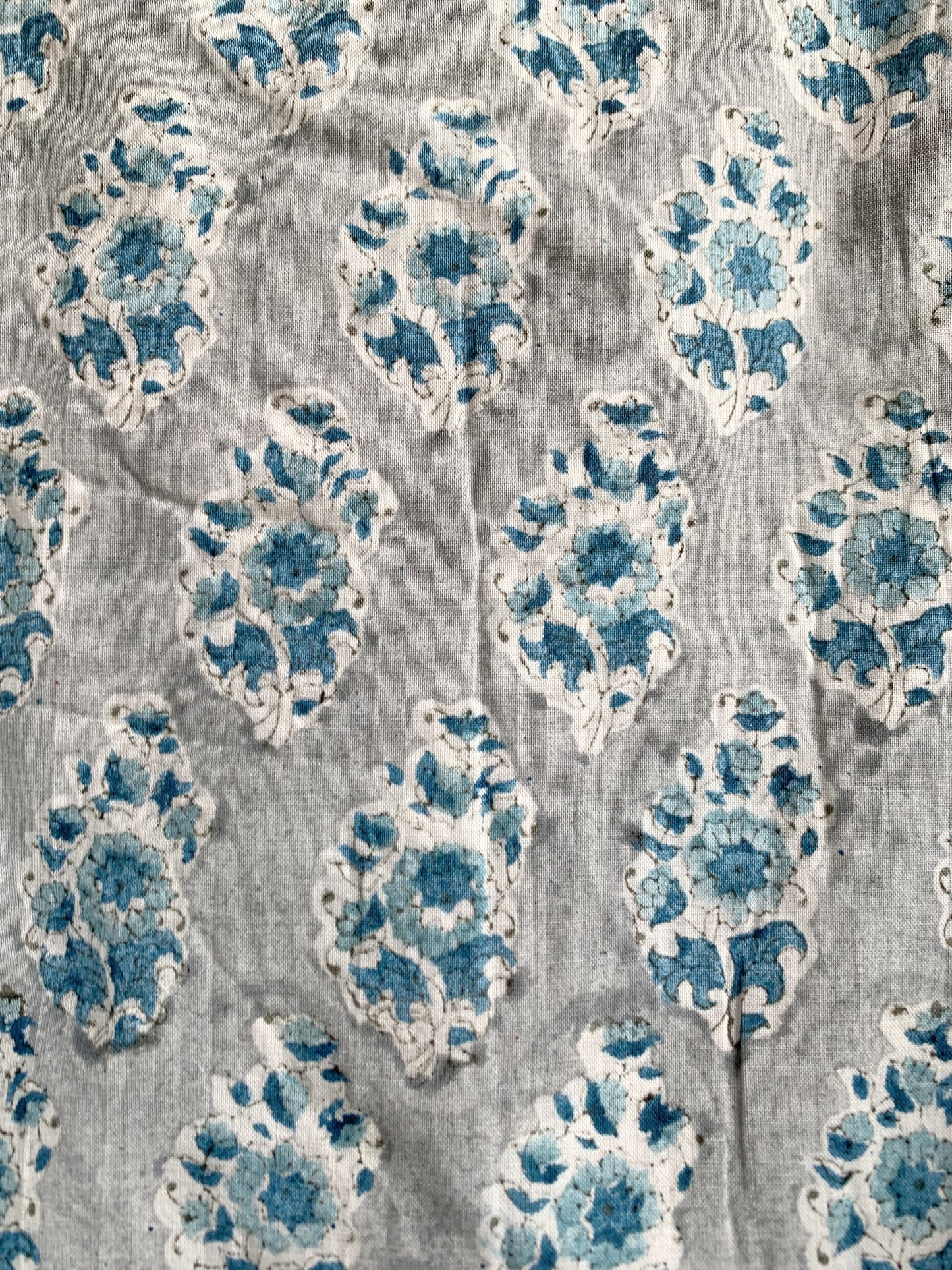 Blue Floral Hand Block Print Cotton Maxi Dress – Handmade Boho Dress