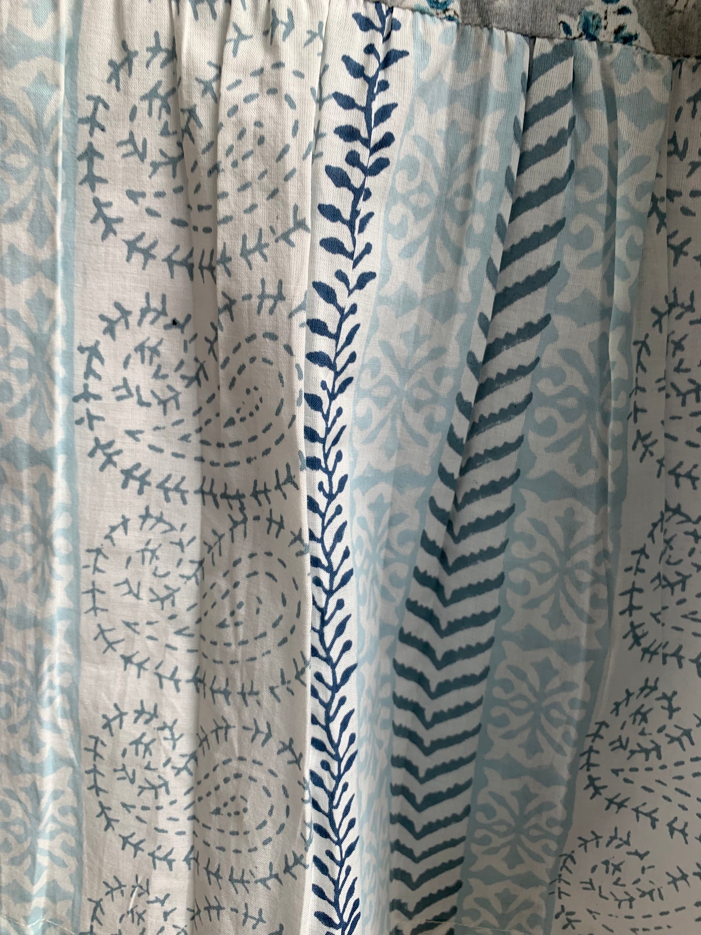 Blue Floral Hand Block Print Cotton Maxi Dress – Handmade Boho Dress