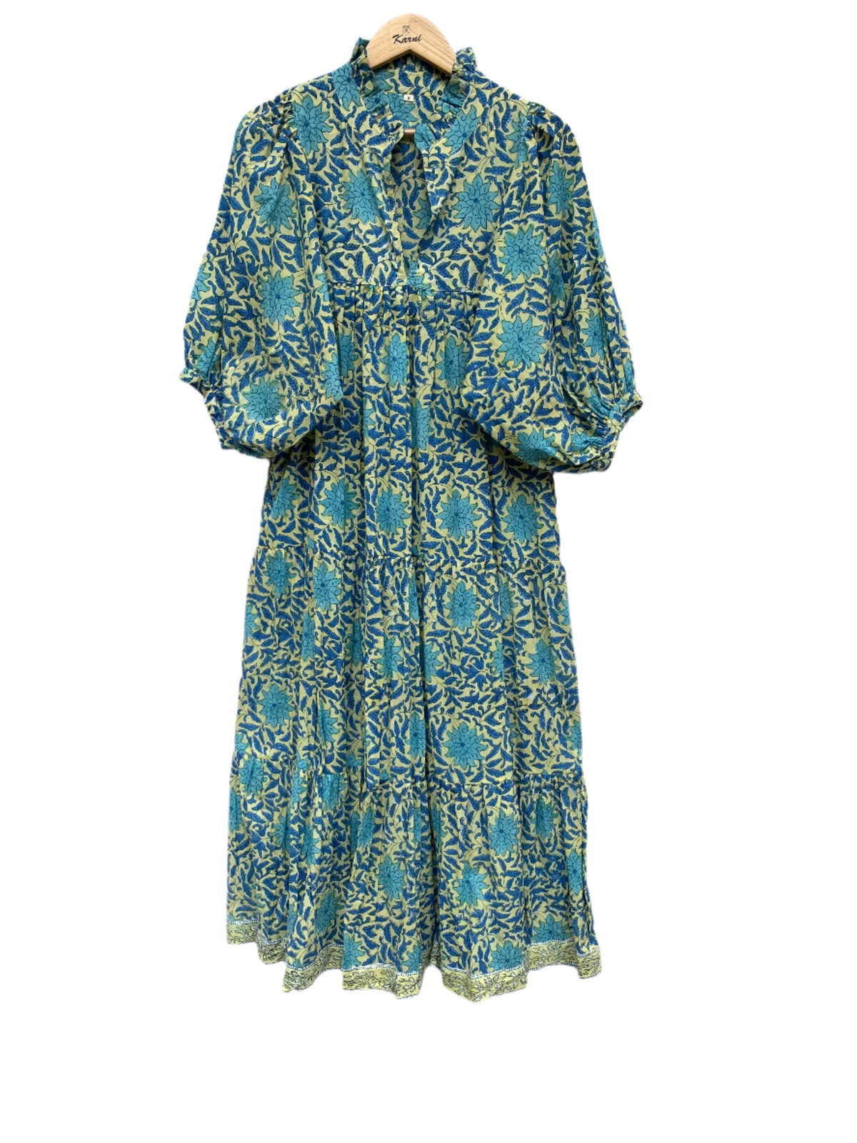 big floral block printed spring summer dress