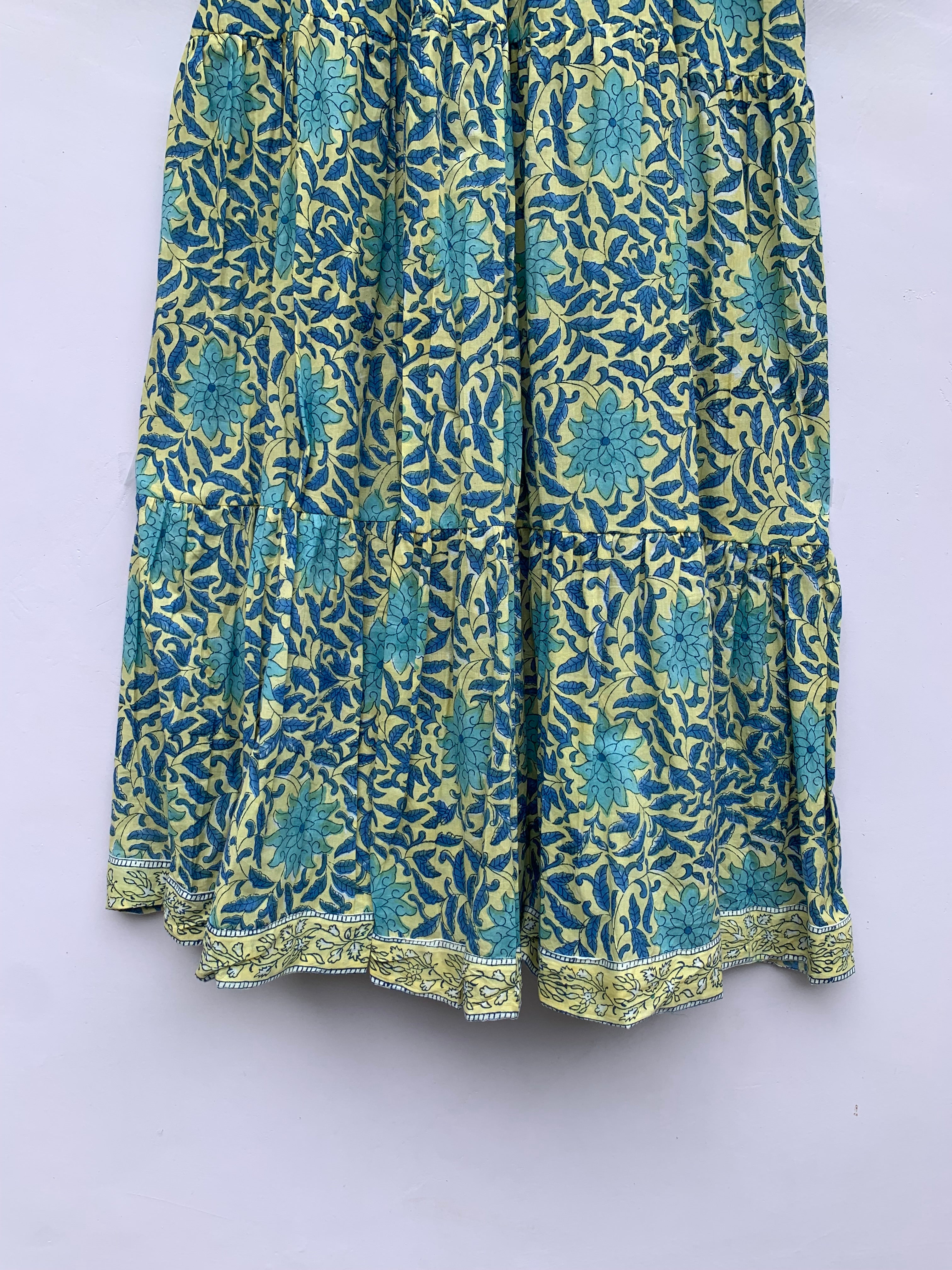 big floral block printed spring summer dress