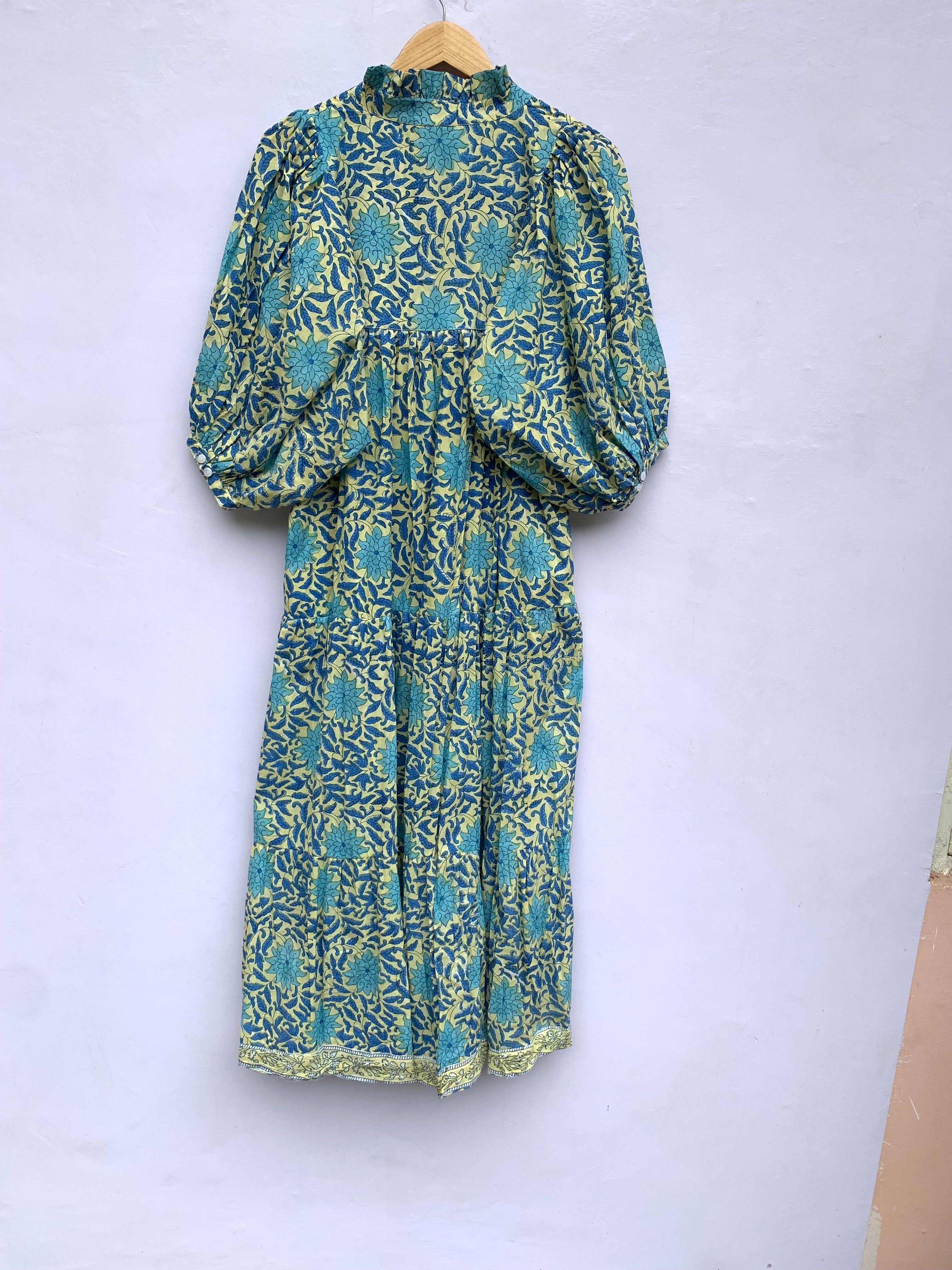 big floral block printed spring summer dress