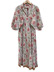 spring summer floral block printed maxi dress