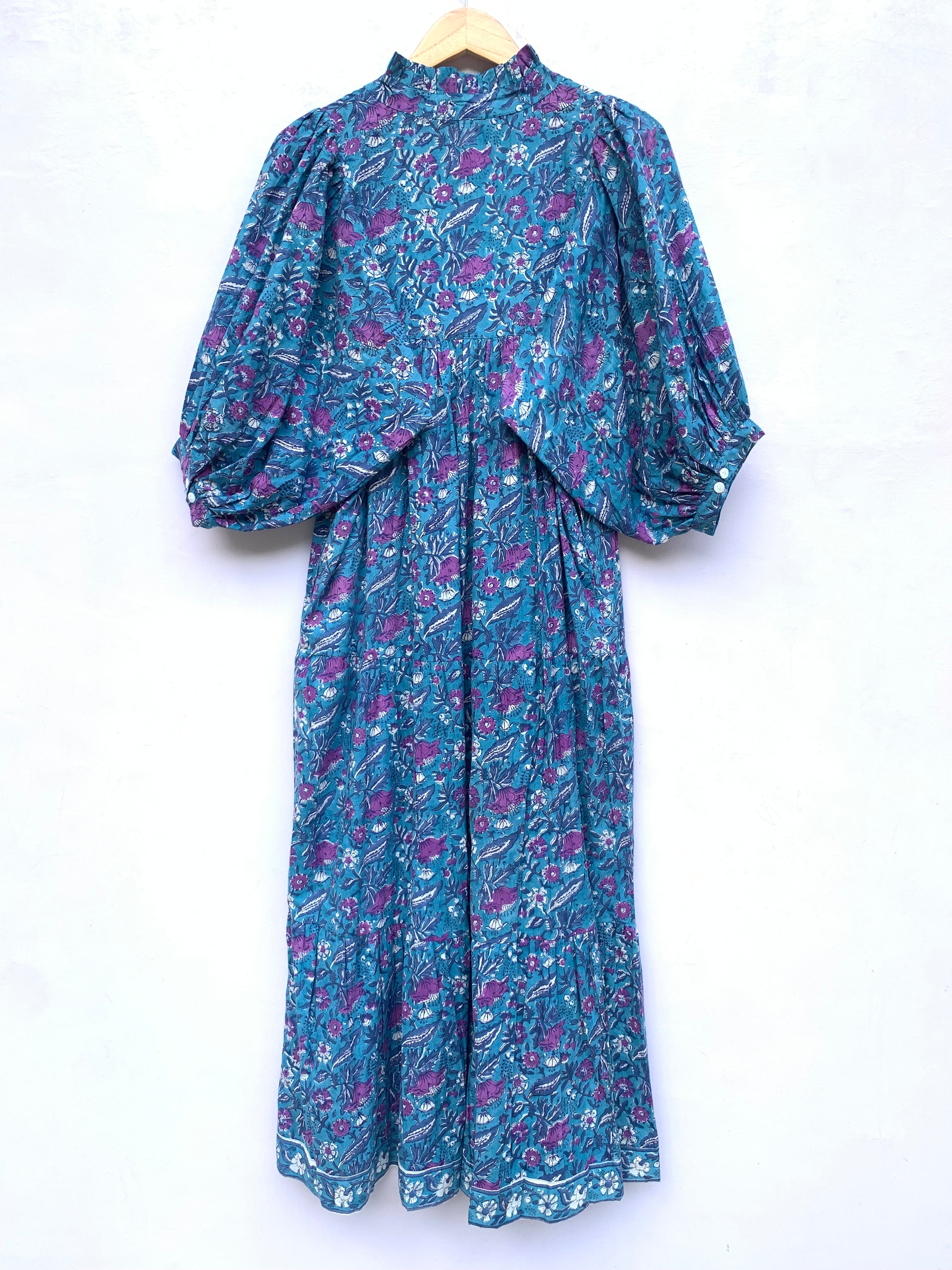 customized floral block printed maxi gown