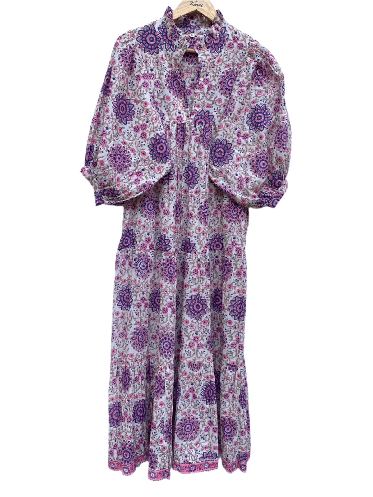 round floral block printed trending maxi dress