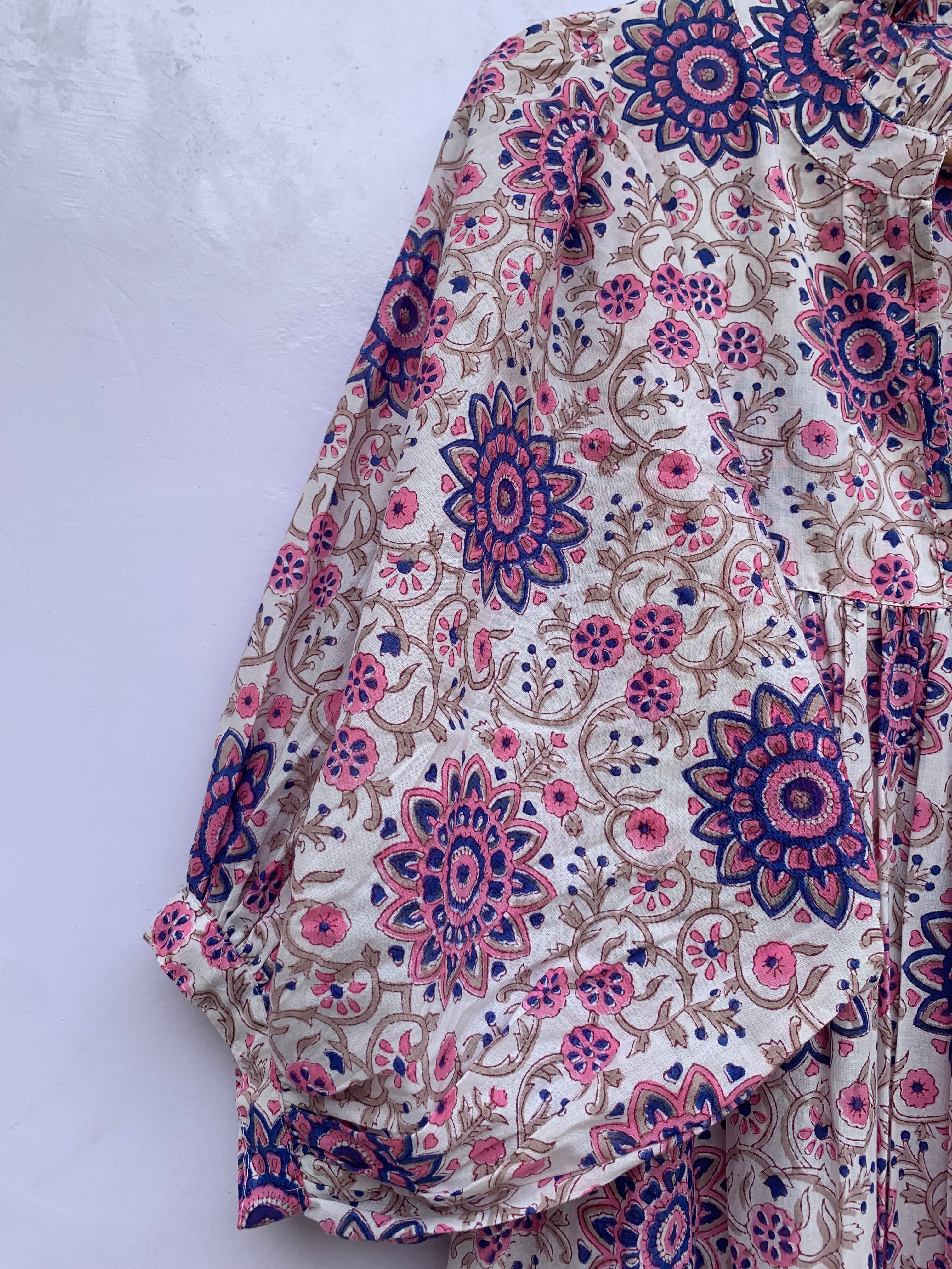 round floral block printed trending maxi dress