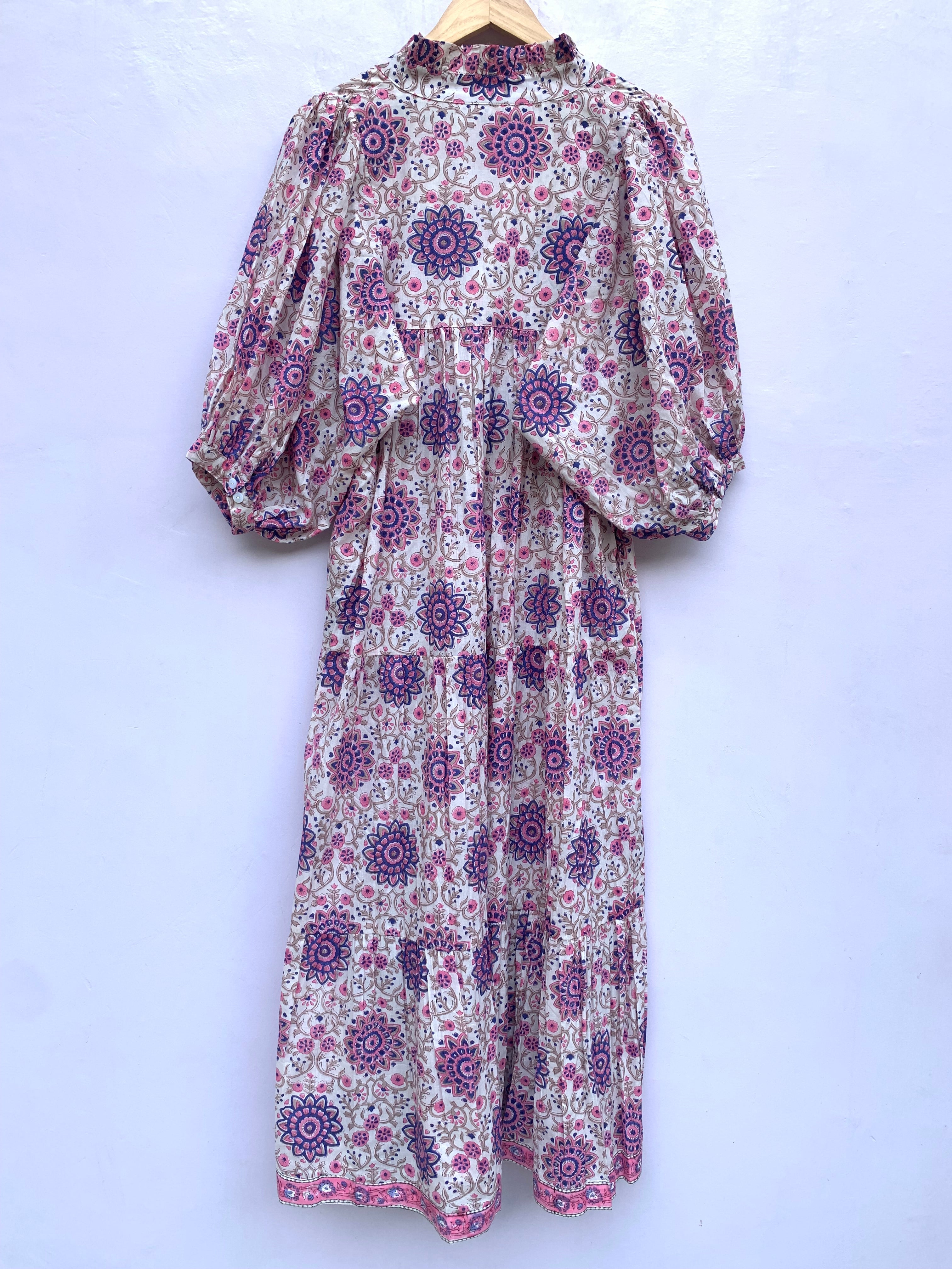 round floral block printed trending maxi dress